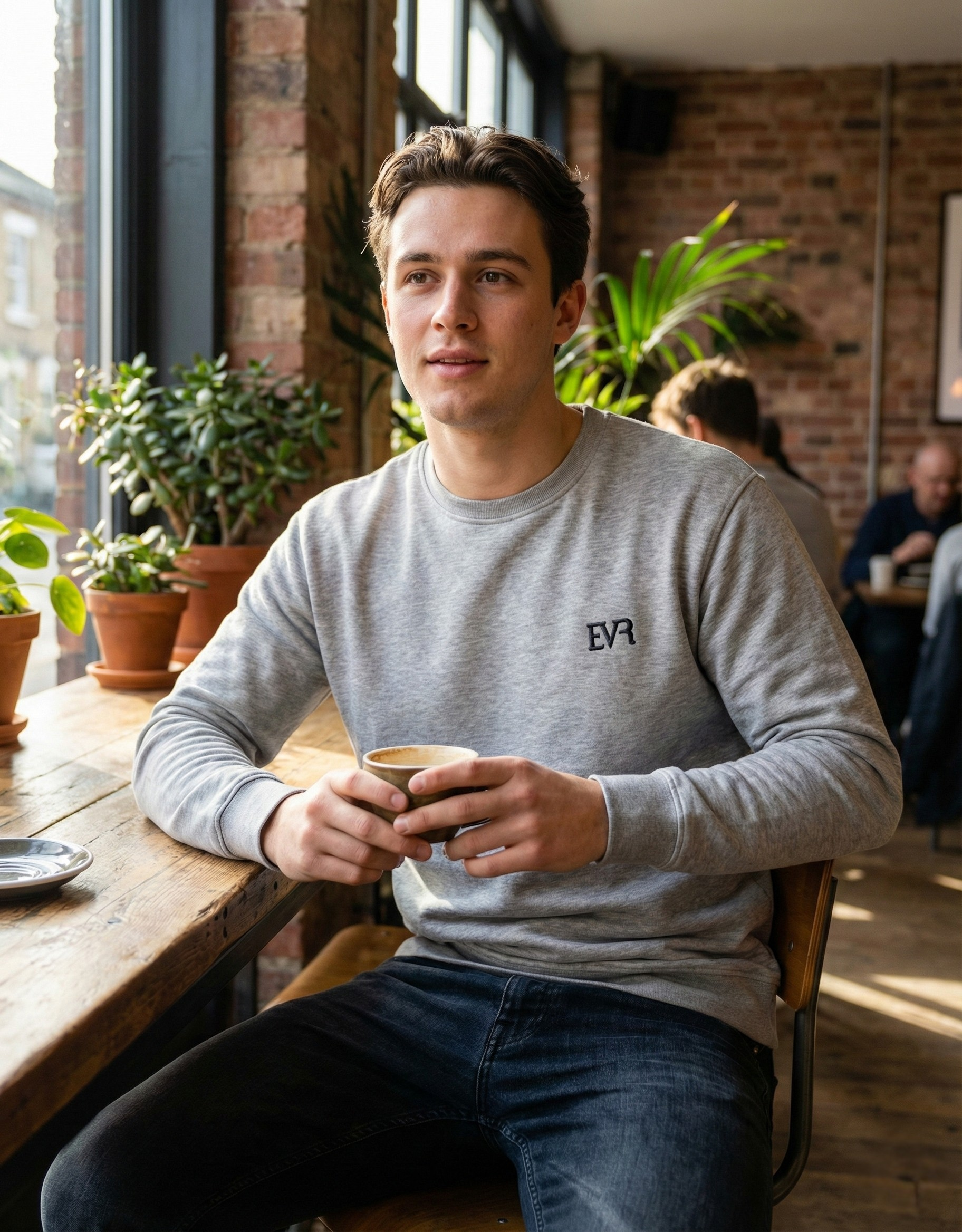 Velvet Sweatshirt Light Grey